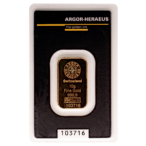 10 Gram Argor-Heraeus Kinebar Gold Bullion Bar