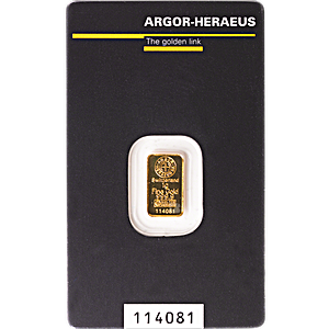 1 Gram Argor-Heraeus Kinebar Gold Bullion Bar