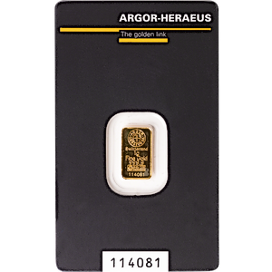 1 Gram Argor-Heraeus Kinebar Gold Bullion Bar