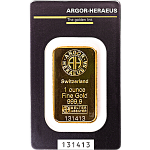 1 oz Argor-Heraeus Kinebar Gold Bullion Bar