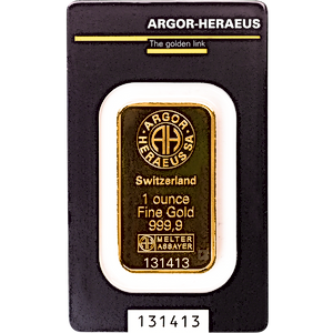 1 oz Argor-Heraeus Kinebar Gold Bullion Bar