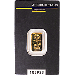 2 Gram Argor-Heraeus Kinebar Gold Bullion Bar