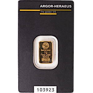 2 Gram Argor-Heraeus Kinebar Gold Bullion Bar