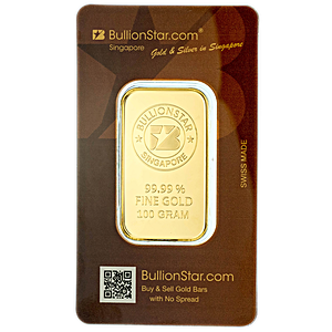 100 Gram BullionStar No-Spread Gold Bullion Bar