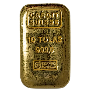 10 Tola Credit Suisse Cast Gold Bullion Bar (Pre-Owned in Good Condition)