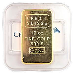 10 oz Credit Suisse Gold Bullion Bar (Pre-Owned in Good Condition)