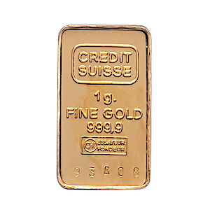 1 Gram Credit Suisse Gold Bullion Bar (Pre-Owned in Good Condition)