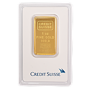 1 oz Credit Suisse Gold Bullion Bar (Pre-Owned in Good Condition)