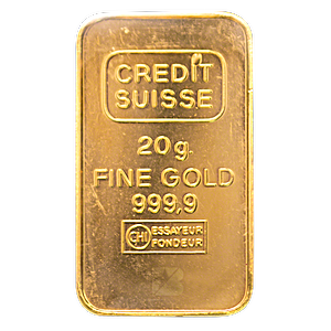 20 Gram Credit Suisse Gold Bullion Bar (Pre-Owned in Good Condition)