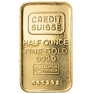 1/2 oz Credit Suisse Gold Bullion Bar (Pre-Owned in Good Condition)