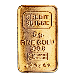 5 Gram Credit Suisse Gold Bullion Bar (Pre-Owned in Good Condition)