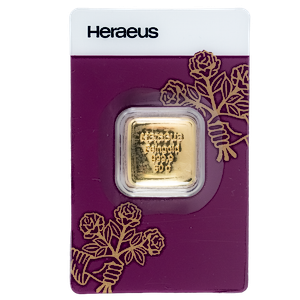 50 Gram Heraeus Cast Gold Bullion Bar