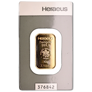 10 Gram Heraeus Gold Bullion Bar