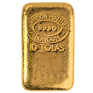 10 Tola Johnson Matthey Cast Gold Bullion Bar (Pre-Owned in Good Condition)