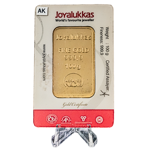 100 gram Joyalukkas Gold Bar (Pre-Owned in Good Condition)