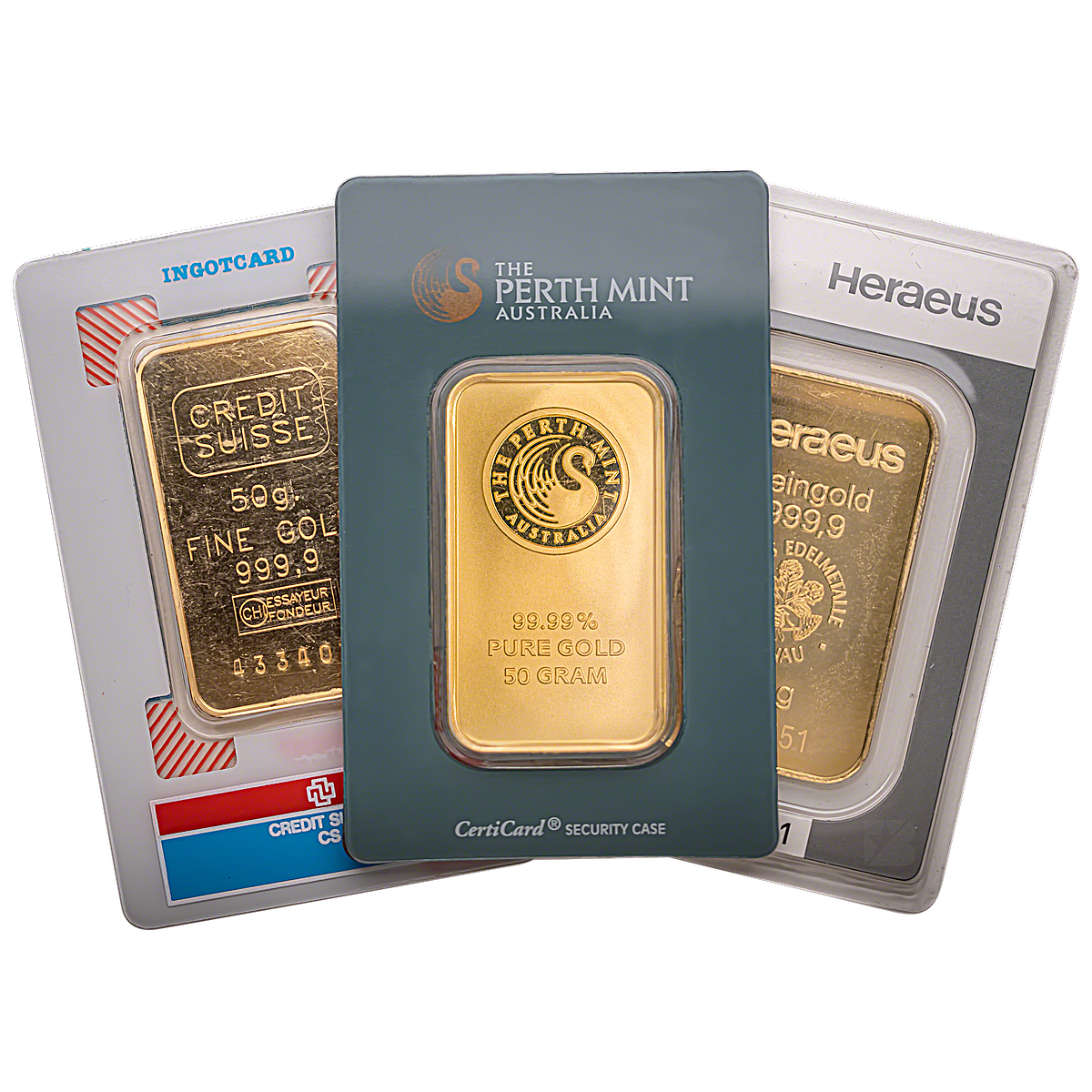 Buy 50 Gram PreOwned Gold Bullion Bars Various Brands