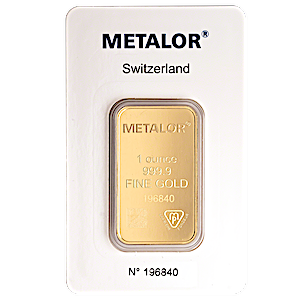 Metalor Gold Bar - Circulated in Good Condition - 1 oz