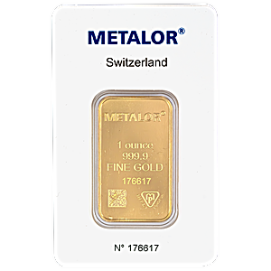 1 oz Metalor Swiss Gold Bullion Bar