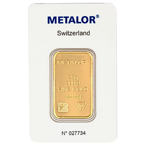 20 Gram Metalor Swiss Gold Bullion Bar