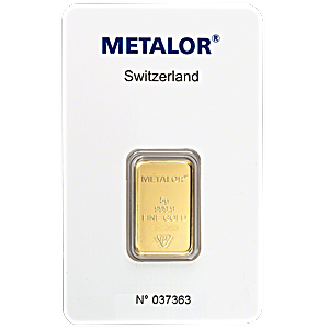 5 Gram Metalor Swiss Gold Bullion Bar