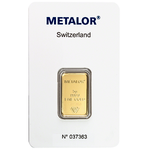 5 Gram Metalor Swiss Gold Bullion Bar