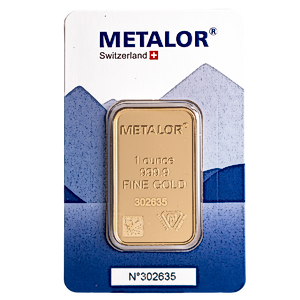 1 oz Metalor Swiss Gold Bullion Bar