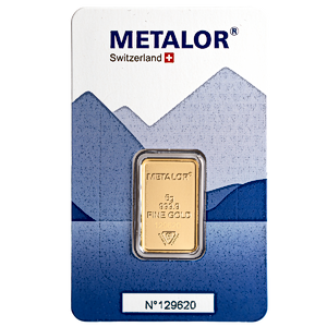 5 Gram Metalor Swiss Gold Bullion Bar