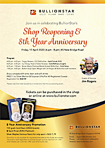 Ticket for BullionStar's Shop Reopening & 8th Year Anniversary - 17 April 2020