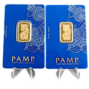 2 pcs of 10 gram PAMP Swiss Gold Bars – Total 20 grams Gold (Pre-Owned in Good Condition)