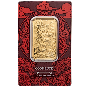1 oz PAMP Good Luck Dragon Gold Bullion Bar (Pre-Owned in Good Condition)