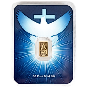 1 Gram Blessings of Jesus Christ Gold Bullion Bar
