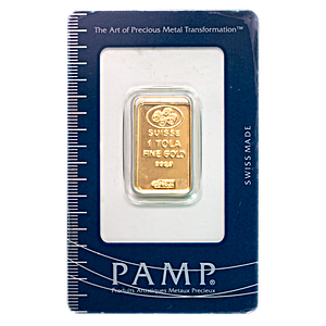 1 Tola PAMP Swiss Gold Bullion Bar (Pre-Owned in Good Condition)