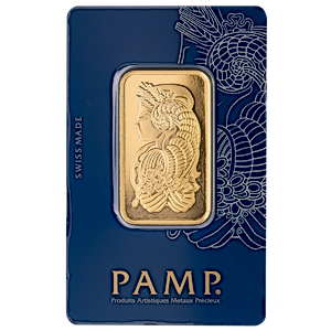 1 oz PAMP Swiss Gold Bullion Bar - Lady Fortuna Design