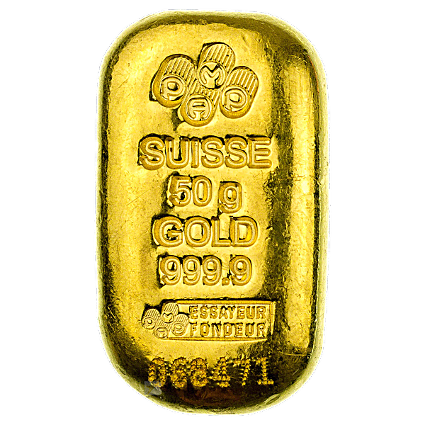 PAMP Gold Cast Bar - 50 g | Buy or Save in Gold in Singapore