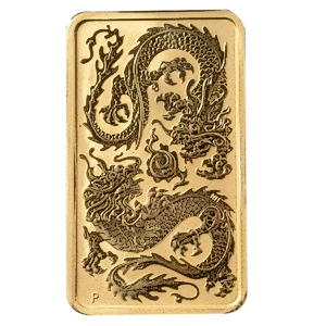 Gold Coin Rextangular 2020 1 oz Perth Mint Gold Dragon Rectangular Coin Bar