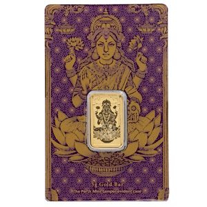 2025 5 Gram Perth Mint Diwali Lakshmi Gold Bullion Bar