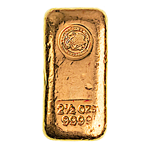 2.5 oz Perth Mint Cast Gold Bullion Bar