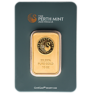 10 oz Perth Mint Gold Bullion Bar - Green Assay Card