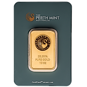 10 oz Perth Mint Gold Bullion Bar - Green Assay Card