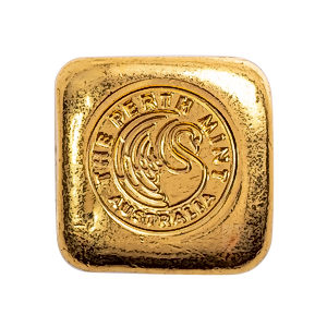 1 oz Perth Mint Cast Gold Bullion Bar - Square Button Design