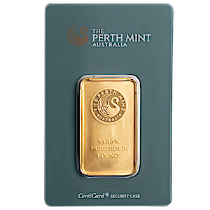 1 oz Perth Mint Gold Bullion Bar - Green Assay Card