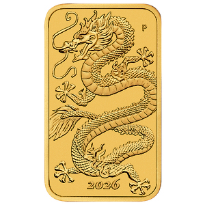 2026 1 oz Perth Mint Gold Dragon Bullion Bar