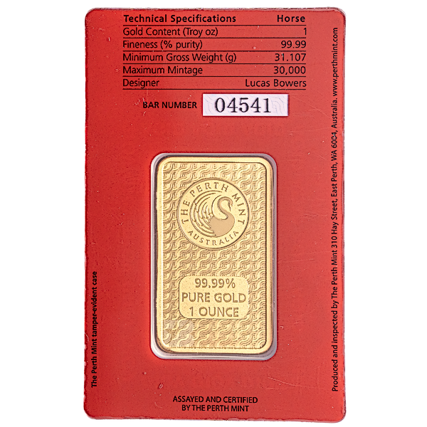 Buy 2026 1 oz Perth Mint Gold Lunar Horse Bullion Minted Bar