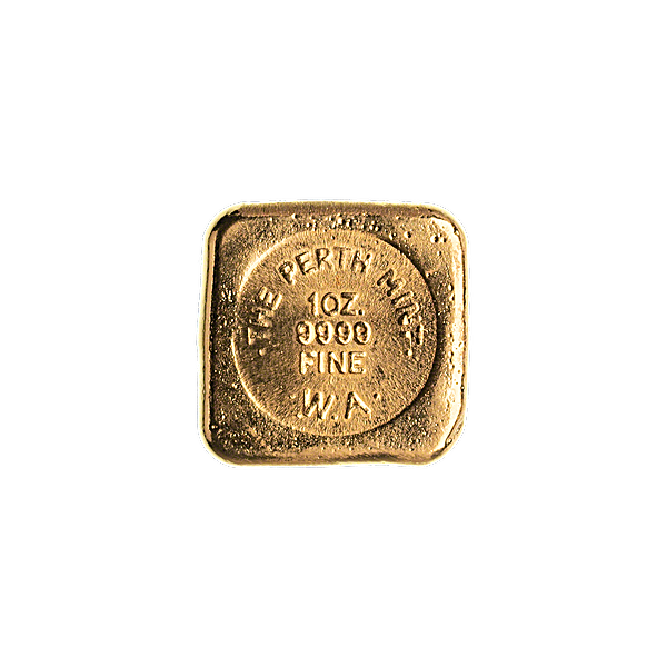 Perth Mint Gold Bar - 1 oz - Square Button design Perth Mint Gold Bar - 1 oz - Square Button design