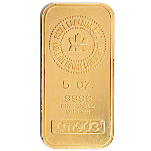 5 oz Royal Canadian Mint Gold Bullion Bar