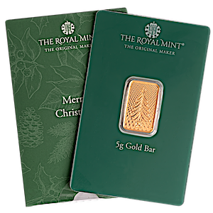 5 Gram Royal Mint Gold Christmas Bullion Bar