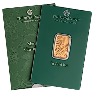 5 Gram Royal Mint Gold Christmas Bullion Bar