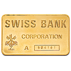 5 oz Swiss Bank Corporation Gold Bullion Bar (Pre-Owned in Good Condition)