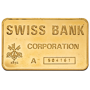5 oz Swiss Bank Corporation Gold Bullion Bar (Pre-Owned in Good Condition)