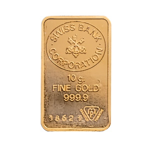 10 Gram Swiss Bank Corporation Gold Bullion Bar (Pre-Owned in Good Condition)
